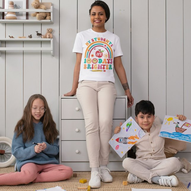 100. Schultag T-Shirt | Positiver Lehrer T - Shirt (Von Creator hochgeladen)