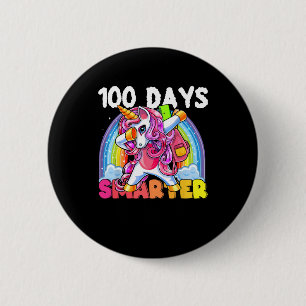 100. Schultag Unicorn 100 Tage schlauer Kinde Button