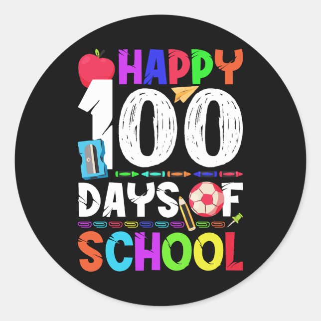 100 Schultage - 100. Schultag Runder Aufkleber (Vorderseite)