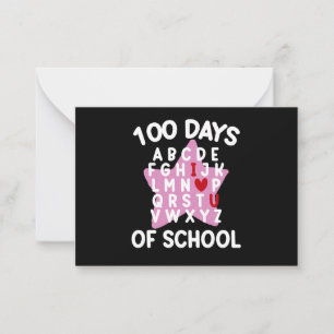 100 Schultage Alphabet 100. Tageslehrer Mitteilungskarte