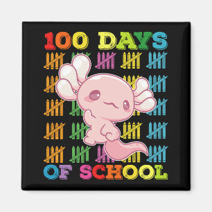 100 Schultage Axolotl Lehrer Magnet