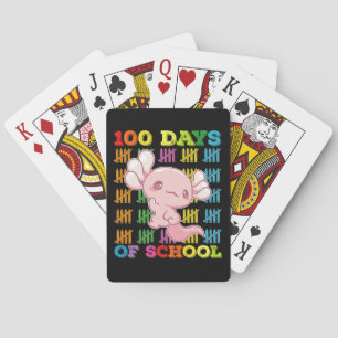 100 Schultage Axolotl Lehrer Spielkarten