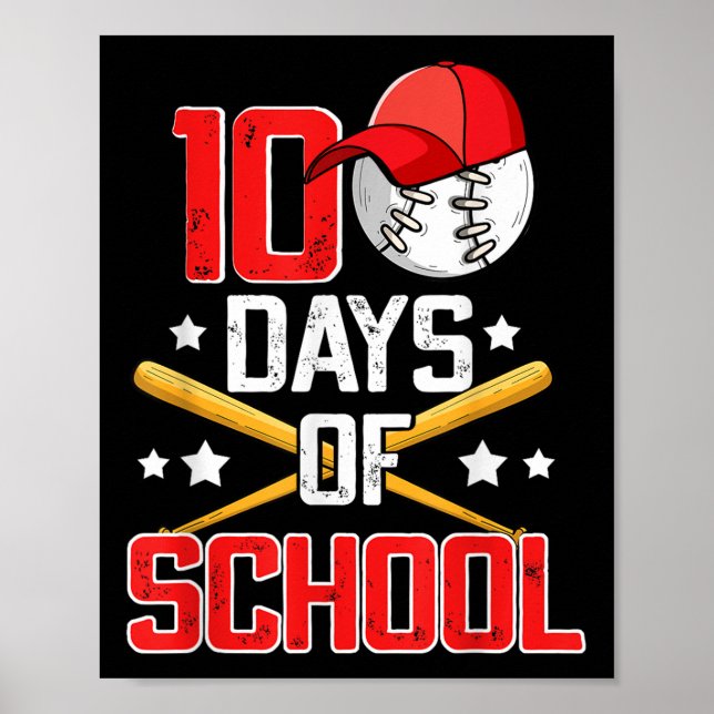 100 Schultage Baseball 100 Schuljunge Poster (Vorne)