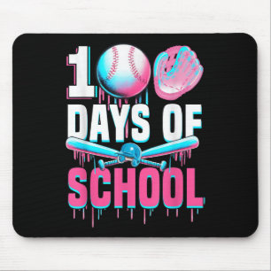 100 Schultage Baseball Bat Tropfen 100. Mousepad