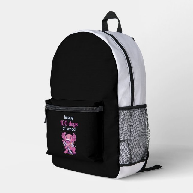 100 Schultage Bedruckter Rucksack (Rückseitige Ecke Rechts)
