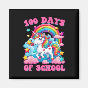 100 Schultage Einhornmädchen Niedlich 100. Tag Magnet
