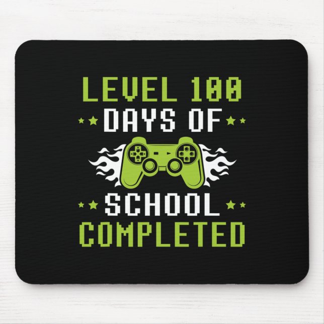 100 Schultage für Jungen Kinderspiel 100 t Mousepad (Vorne)