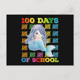 100 Schultage Meerjungfrau Lehrerin Student Postkarte