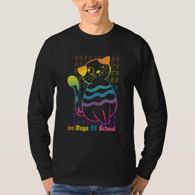 100 Schultage Niedliche Katze T-Shirt (Vorderseite)