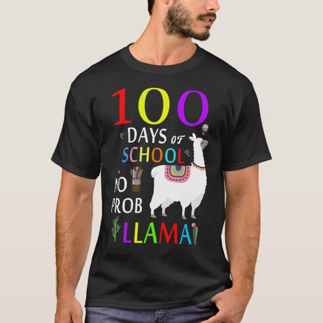100 Schultage No prob llama T-Shirt (Vorderseite)
