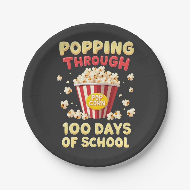 100 Schultage Pappteller (Vorderseite)