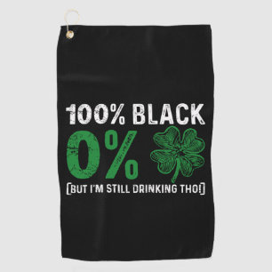 100% Schwarz 0% Shamrock Afrikanischer St. Patrick Golfhandtuch