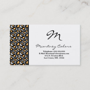 100 Schwarz-weiß Cheetah Print Business Card Visitenkarte