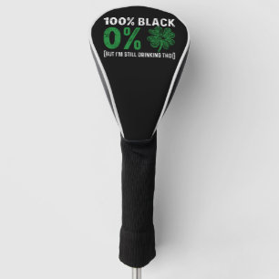 100% Schwarze 0% Kleeblatt Afrikanischer St Patric Golf Headcover