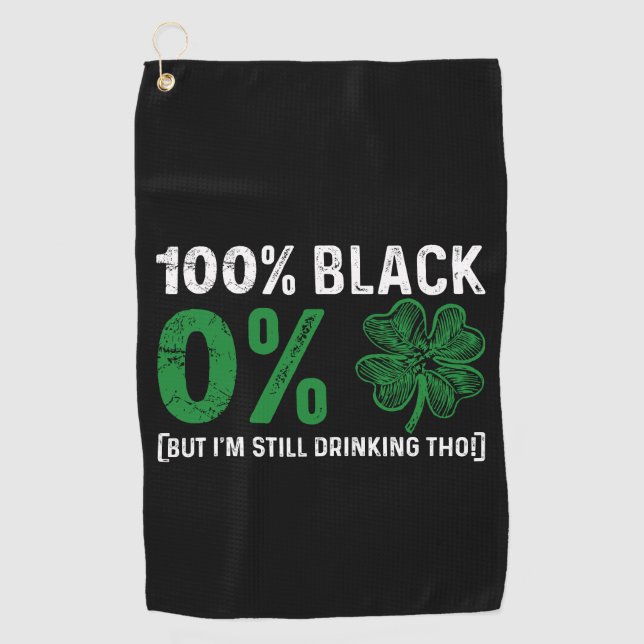 100% Schwarze 0% Kleeblatt Afrikanischer St Patric Golfhandtuch (Vorderseite)