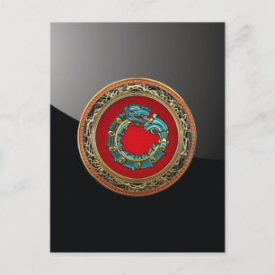 [100] Serpent God Quetzalcoatl [Jade] Postkarte