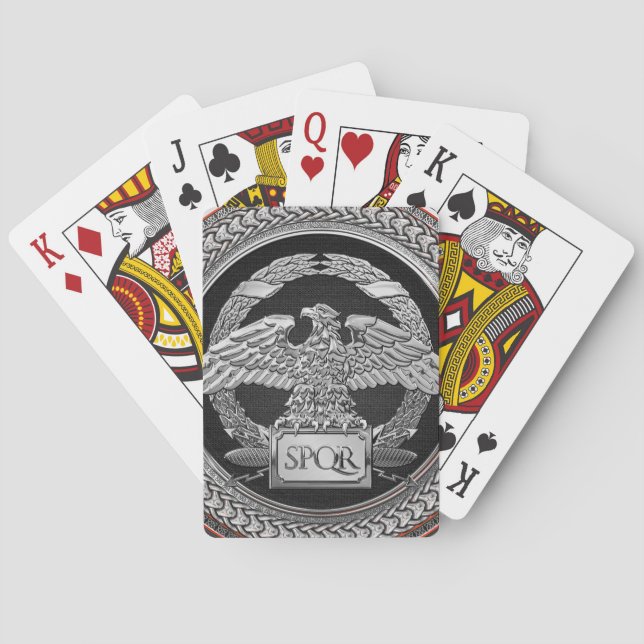 [100] Silberrömischer Kaiseradler über Medallion Spielkarten (Rückseite)