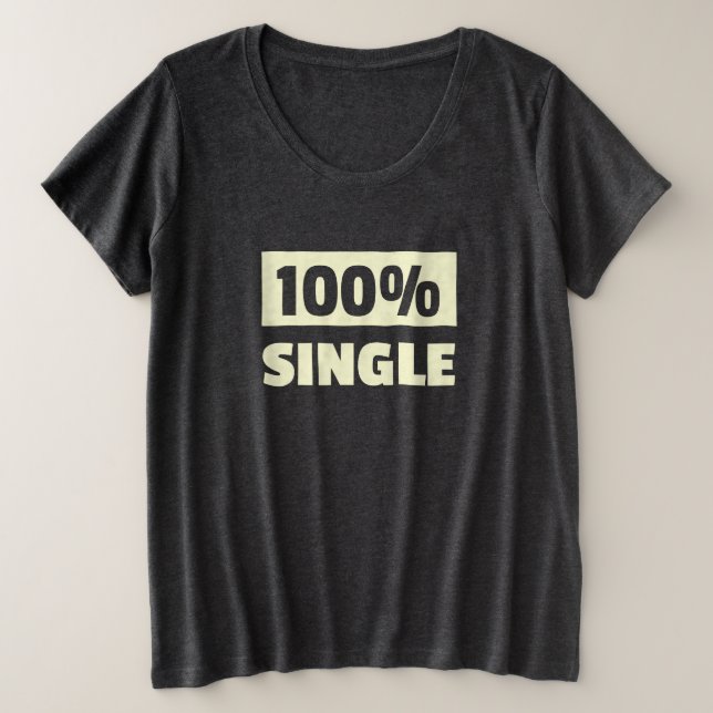 100 % Single Große Größe T-Shirt (Design vorne)