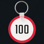 100-Speed-Limit-Rundverkehrszeichen | SCHLÜSSELANH Schlüsselanhänger<br><div class="desc">Mit diesem 100 km/h Schild trifft Leidenschaft mit Vollgas auf die Straßenverkehrssicherheit.</div>