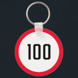 100-Speed-Limit-Rundverkehrszeichen | SCHLÜSSELANH Schlüsselanhänger<br><div class="desc">Mit diesem 100 km/h Schild trifft Leidenschaft mit Vollgas auf die Straßenverkehrssicherheit.</div>