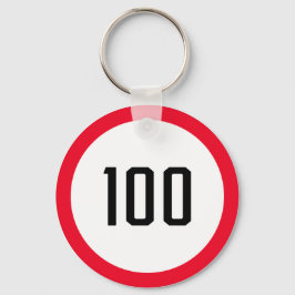 100-Speed-Limit-Rundverkehrszeichen | SCHLÜSSELANH Schlüsselanhänger