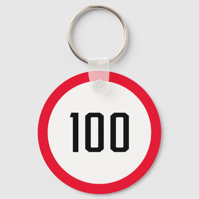 100-Speed-Limit-Rundverkehrszeichen | SCHLÜSSELANH Schlüsselanhänger (Vorderseite)