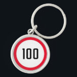 100-Speed-Limit-Rundverkehrszeichen | SCHLÜSSELANH Schlüsselanhänger<br><div class="desc">Mit diesem 100 km/h Schild trifft Leidenschaft mit Vollgas auf die Straßenverkehrssicherheit.</div>