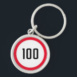 100-Speed-Limit-Rundverkehrszeichen | SCHLÜSSELANH Schlüsselanhänger<br><div class="desc">Mit diesem 100 km/h Schild trifft Leidenschaft mit Vollgas auf die Straßenverkehrssicherheit.</div>
