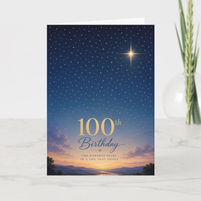 100. Stern-Geburtstag Karte (Vorderseite)
