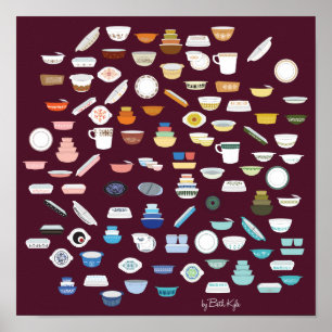 100 Stück Pyrex - Maroon Poster