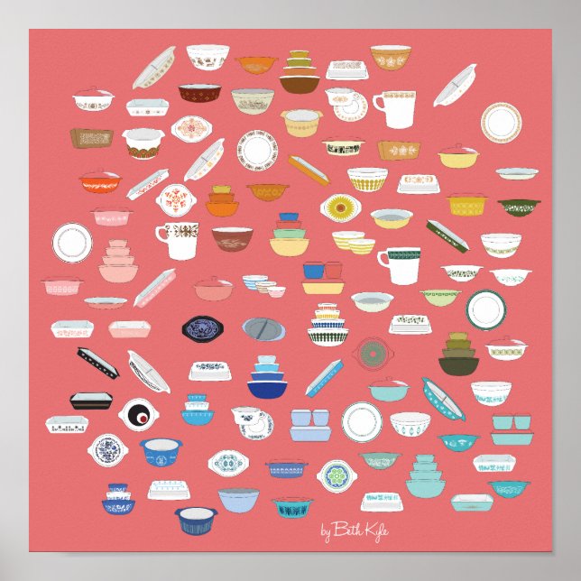 100 Stück Pyrex - Rot Poster (Vorne)