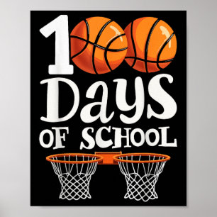 100. Tag der Schule Basketball Kinder Junge 100. T Poster