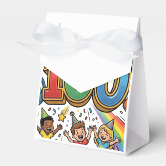 100. Tag der Schule Farbige Feierdesign –  Geschenkschachtel
