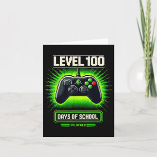 100. Tag der Schule Kinder Video Games Boy Gamer Karte