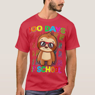 100. Tag der Schule Sloth Design 100 Tage Schule S T-Shirt