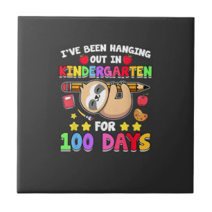 100. Tag des Schulfaulheits-Shirts Kindergarten 10 Fliese
