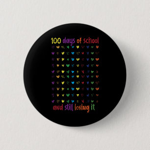 100. Tag Schülermädchen Kinder geben 100 Tage Scho Button