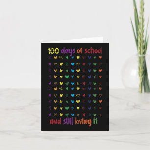 100. Tag Schülermädchen Kinder geben 100 Tage Scho Karte