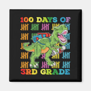 100 Tage 3. Klasse T-Rex-Dinosaurier-Schule Magnet