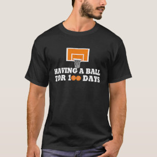 100 Tage Basketball in der Schule 100 Tage Ballen  T-Shirt