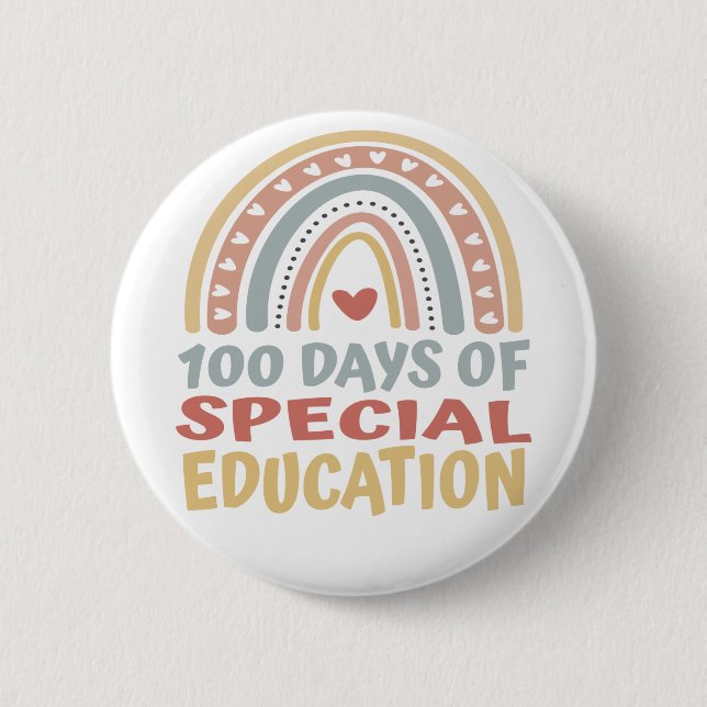 100 Tage Besondere Bildung 100 Schultage Boho Button (Vorderseite)