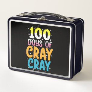 100 Tage Cray Cray 100. Tag des Schul-Lehrers Metall Brotdose