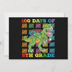 100 Tage der 5. Klasse T Rex Dinosaur Schule Einladung