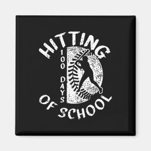 100 Tage der Baseball-Player-Lehrerin Student Magnet