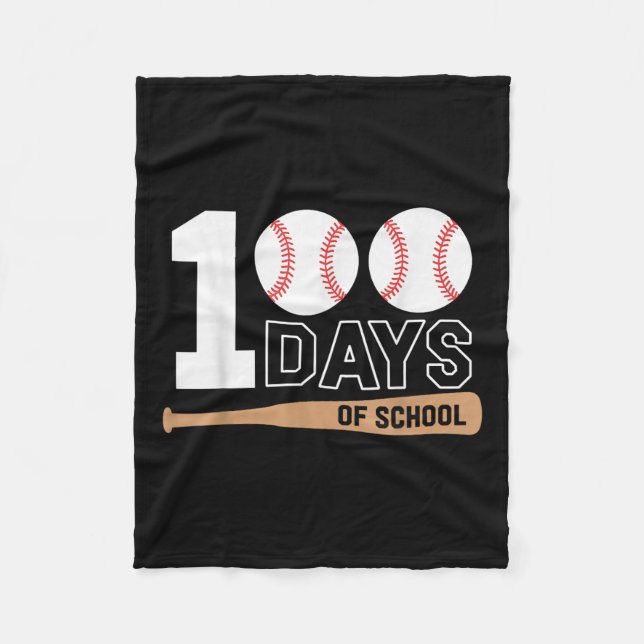 100 Tage der Schule Baseball 100. Schultag Fleecedecke (Vorderseite)