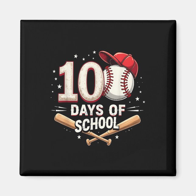100 Tage der Schule Baseball 100. Schultag Magnet (Vorne)