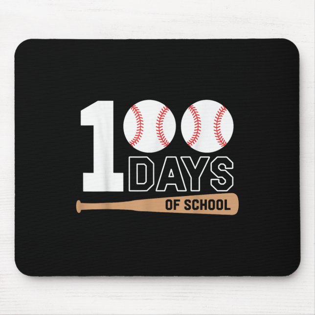100 Tage der Schule Baseball 100. Schultag Mousepad (Vorne)