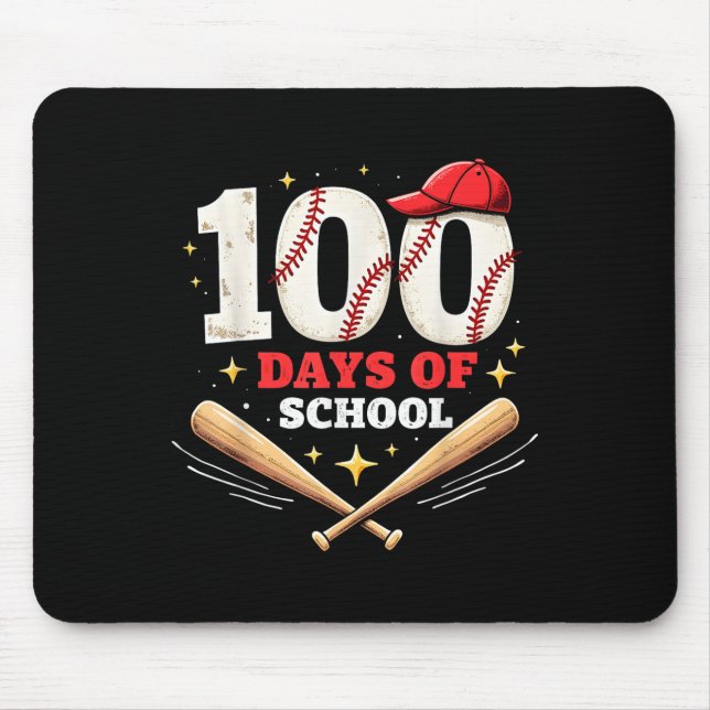 100 Tage der Schule Baseball 100. Schultag Mousepad (Vorne)
