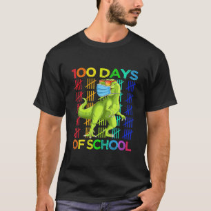 100 Tage der Schule Dinosaurier Rex tragen Maske S T-Shirt
