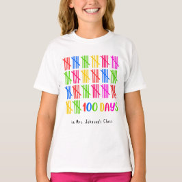 100 Tage der Schule farbenfrohe Tally Mark T-Shirt